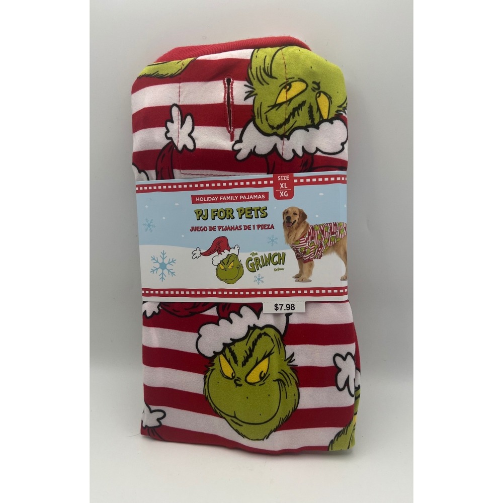 The Grinch PJ For Pets Size XL Holiday Family Pajamas Dr Seuss NEW